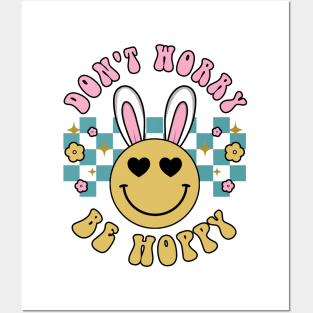 Don't Worry Be Hoppy Easter Bunny Shirt Posters and Art